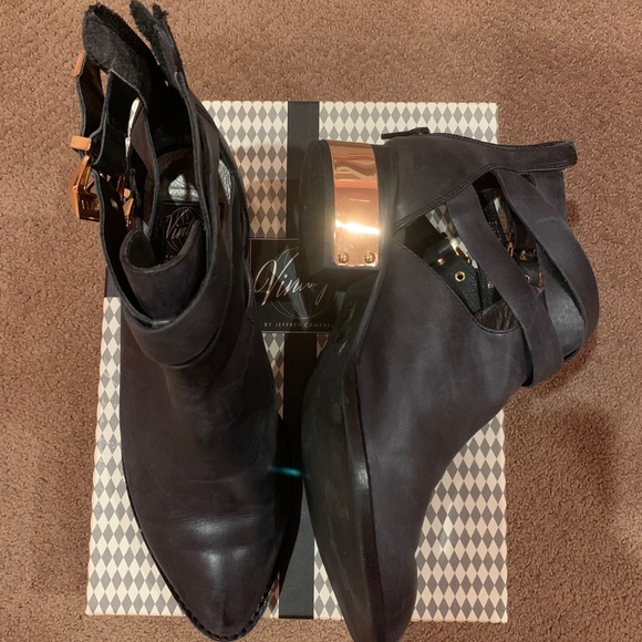 Jeffrey Campbell Everly-PL Washed Gold Booties - Picture 2 of 5